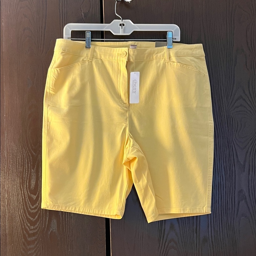 Chico’s bright yellow shorts. Size Chico 2. NWT